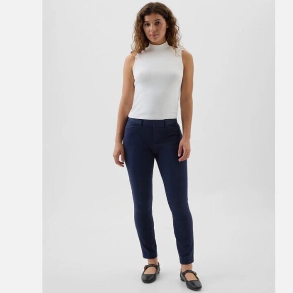 Gap Signature Skinny Stretch Ankle Pants Size 10 Navy Blue RT$60 Minimalist - Picture 1 of 8